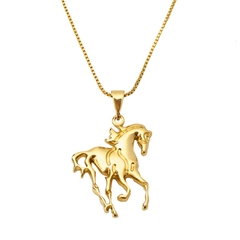 Pingente cavalo em pé Banhado a ouro 18k - comprar online