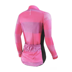 CAMISA FEMININA MOSELLE MANGA LONGA ROSA/AZUL BARBEDO - comprar online