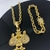 Conjunto Tijolinho 10mm c/ Pingente - Banhado Ouro 18k