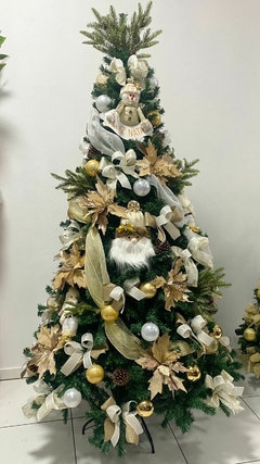 Árvore Natal - 2,10m dourada e branca