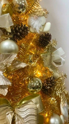 Árvore Natal - 2,10m dourada e branca