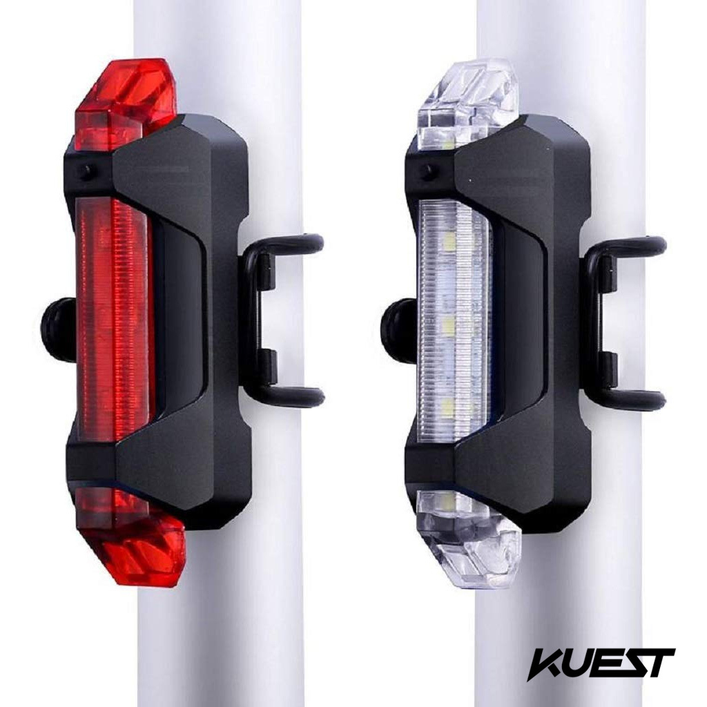 Luz Led BLANCA - Delantera KUEST Recargable USB p/ bicicleta