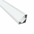 Perfil de aluminio ESQUINERO Diagonal 18x18 mm - p/ tira LED frente opalino c/ tapas y clips - 1 mt