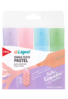 Marca Texto Liqeo Flat - Pastel - Corpo Colorido - Estojo C/4 Cores - Tris