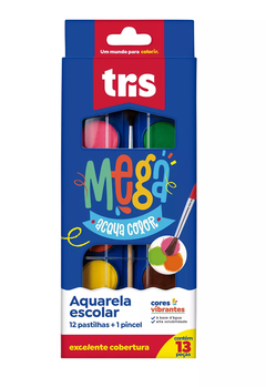 Aquarela Mega Acqua Color - Estojo C/12 Cores - Tris