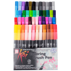 Caneta Brush Pen Sakura 48 Cores