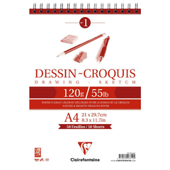 Bloco Dessin Croquis A4 120g 50 folhas Clairefontaine