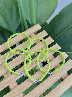 Pulseira Miçangas Olho Verde Limão - comprar online