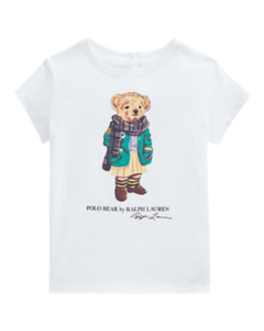 Camiseta Branca Polo Bear Scarf RALPH LAUREN - Bebê Menina
