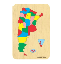 Rompecabezas Madera-mapa Argentina Niños Didáctico Encastre