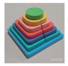 Pirámide Doble De Madera Encastre Motricidad Fina Montessori - comprar online