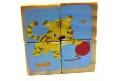 Puzzle Rompecabezas Infantil 4 Cubos Madera Didáctico - comprar online