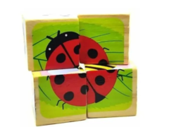 Puzzle Rompecabezas Infantil 4 Cubos Madera Didáctico