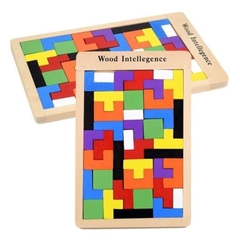Juego De Ingenio Didáctico En Colores Tipo Tetris Madera