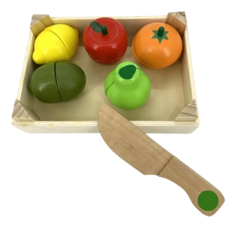 Frutas O Verduras De Madera Con Abrojo Se Cortan Didáctico - yo si puedo didacticos