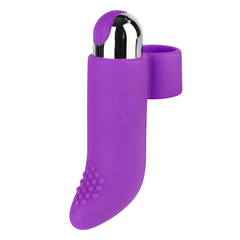 Vibrador para dedo USB 10 modos violeta