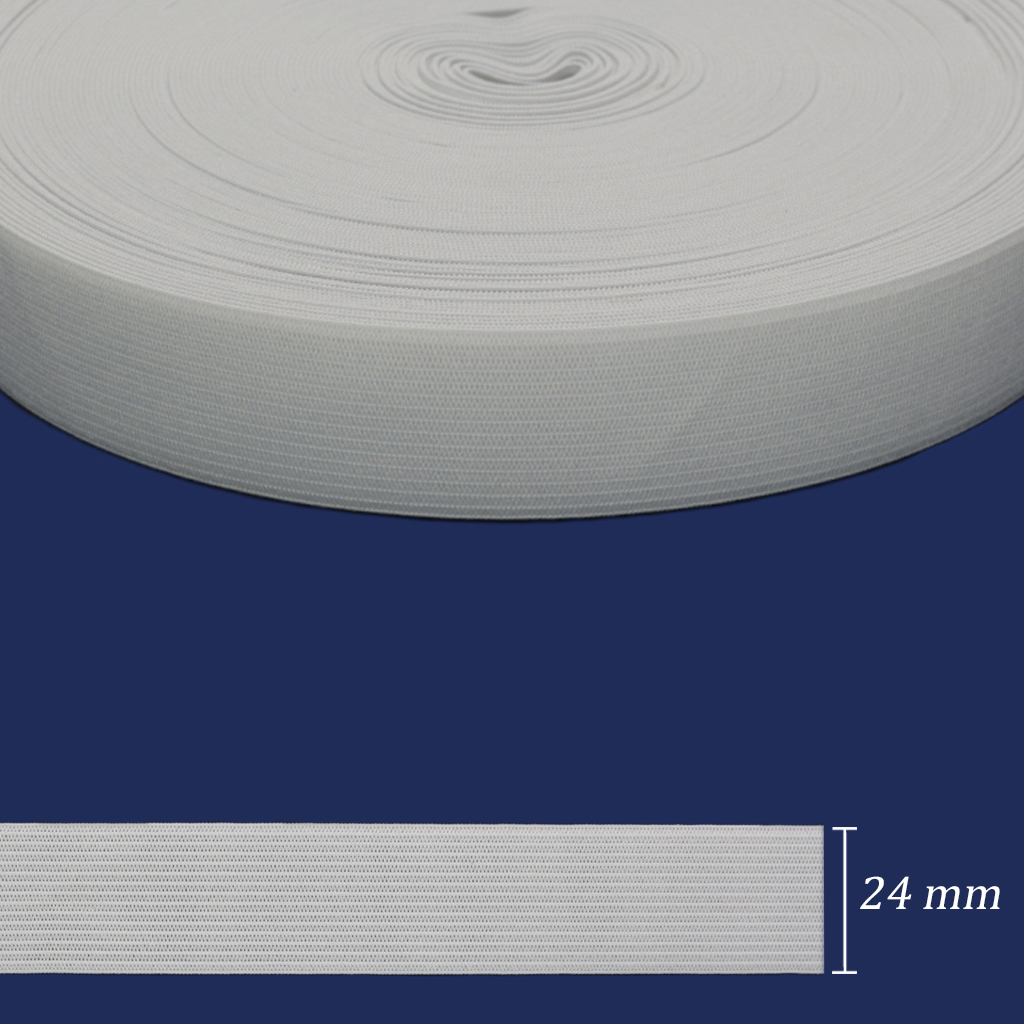 Elástico de embutir 24 mm Zanotti Jaraguá 25 branco c/ 25 m - comprar online