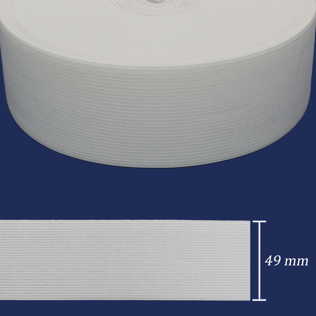 Elástico de embutir 49 mm Zanotti Jaraguá 50 branco c/ 25 m - comprar online