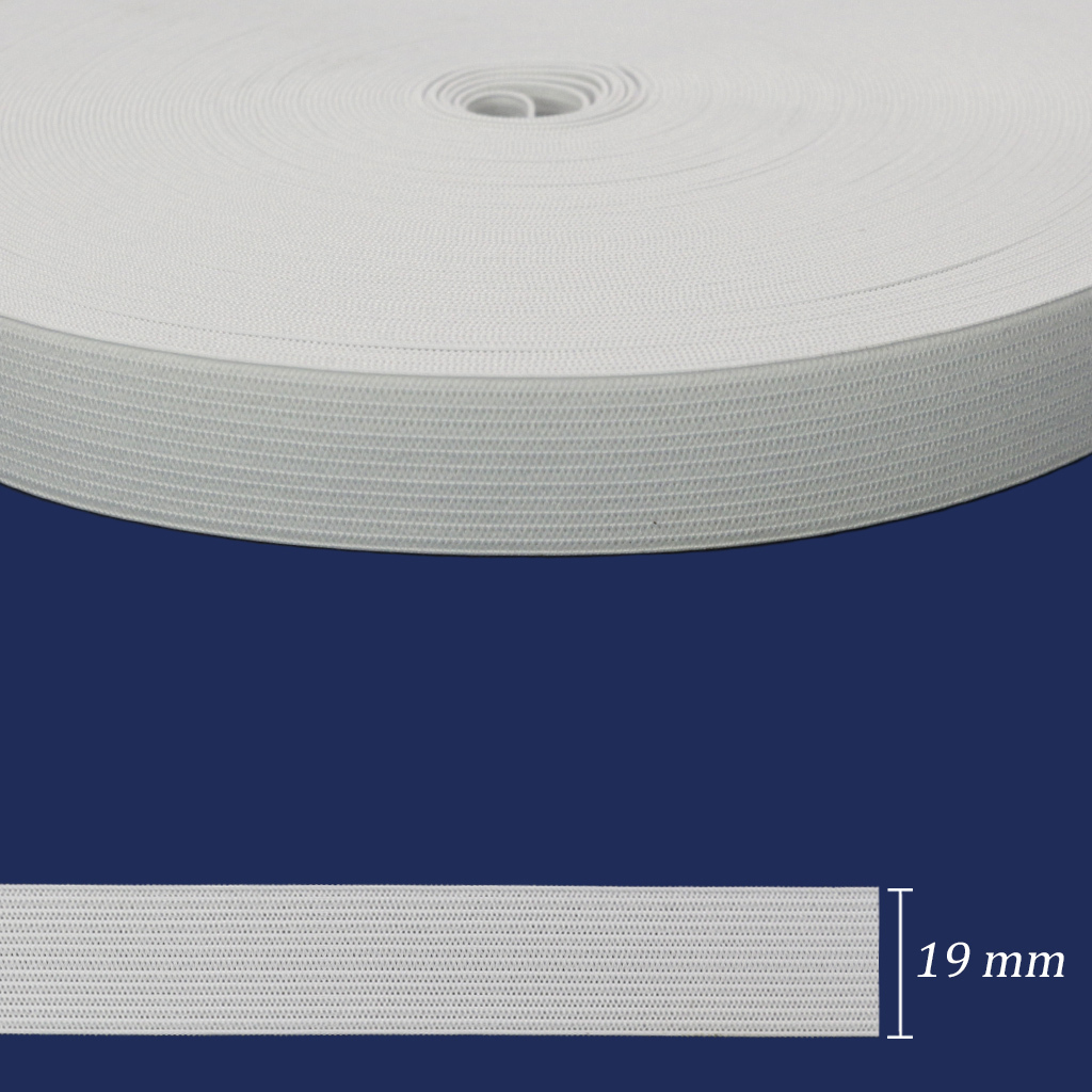 Elástico de embutir 19 mm Zanotti Moleton 20 branco c/ 25 m - comprar online