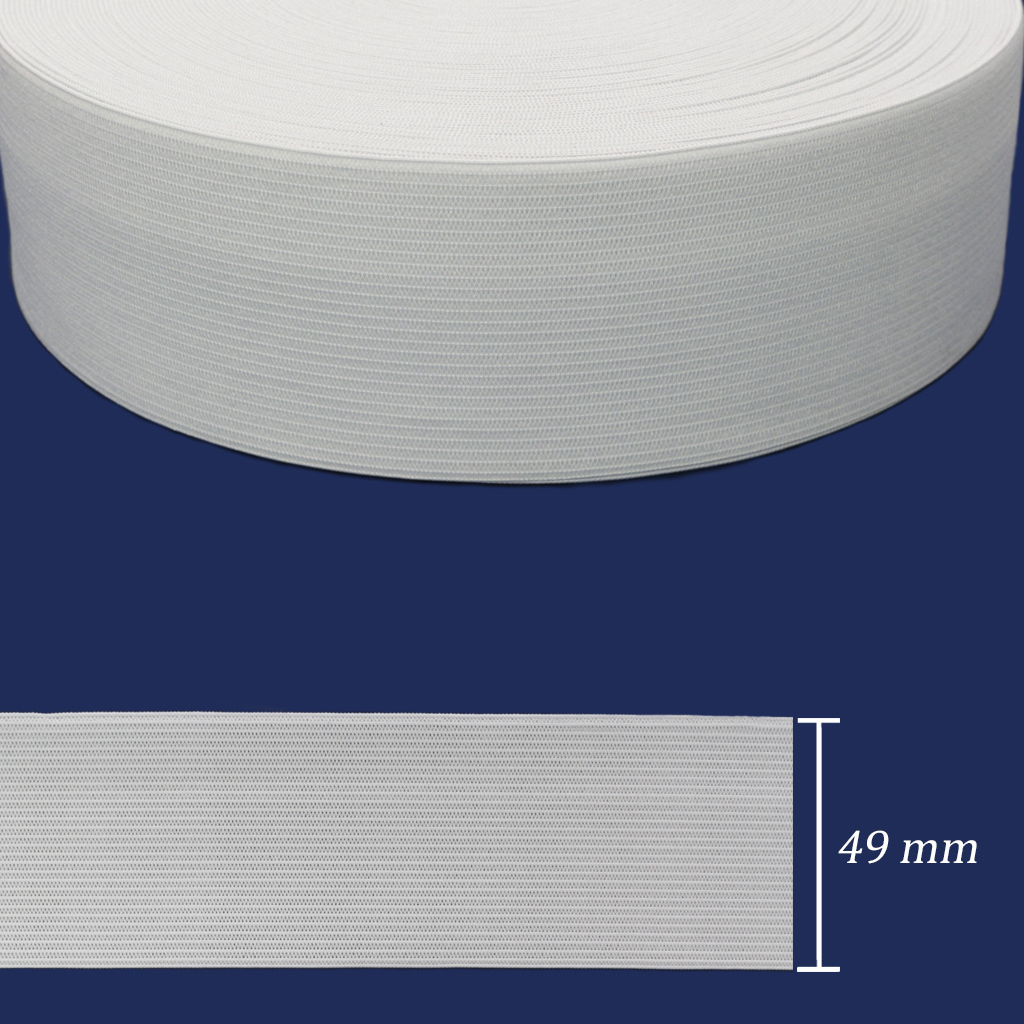 Elástico de embutir 49 mm Zanotti Moleton 50 branco c/ 25 m - comprar online