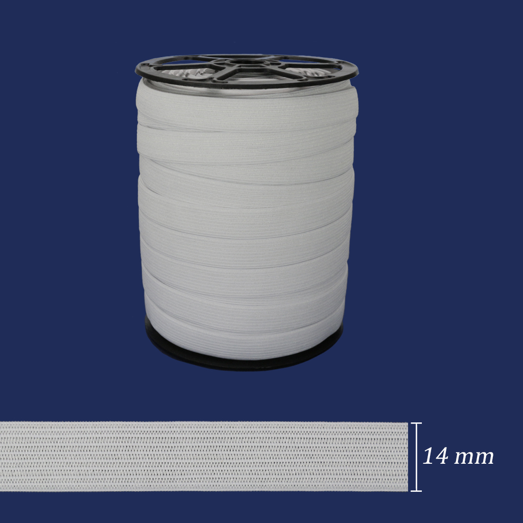 Elástico de embutir 14 mm Zanotti Moleton 15 branco c/ 100 m - comprar online