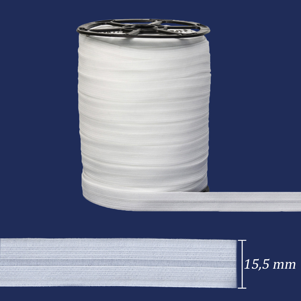Elástico dobrável 15,5 mm Zanotti New Pampa 16 branco c/ 100 m - comprar online