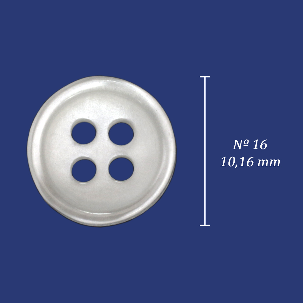 Botão de casear 10 mm Corozita 1201/16 branco c/ 144 un na internet