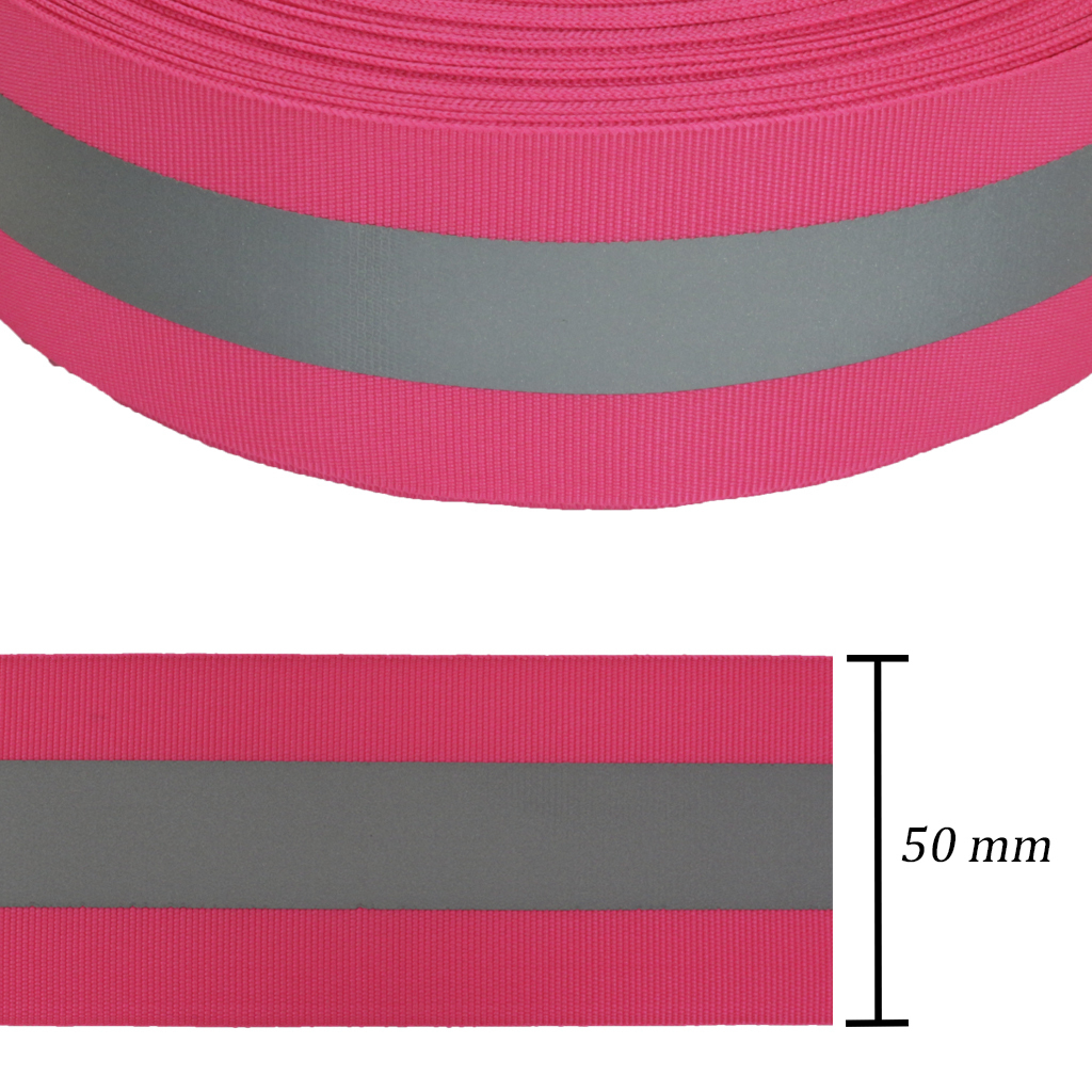 Faixa refletiva com gorgurão 50 mm SP pink c/ 50 m - comprar online