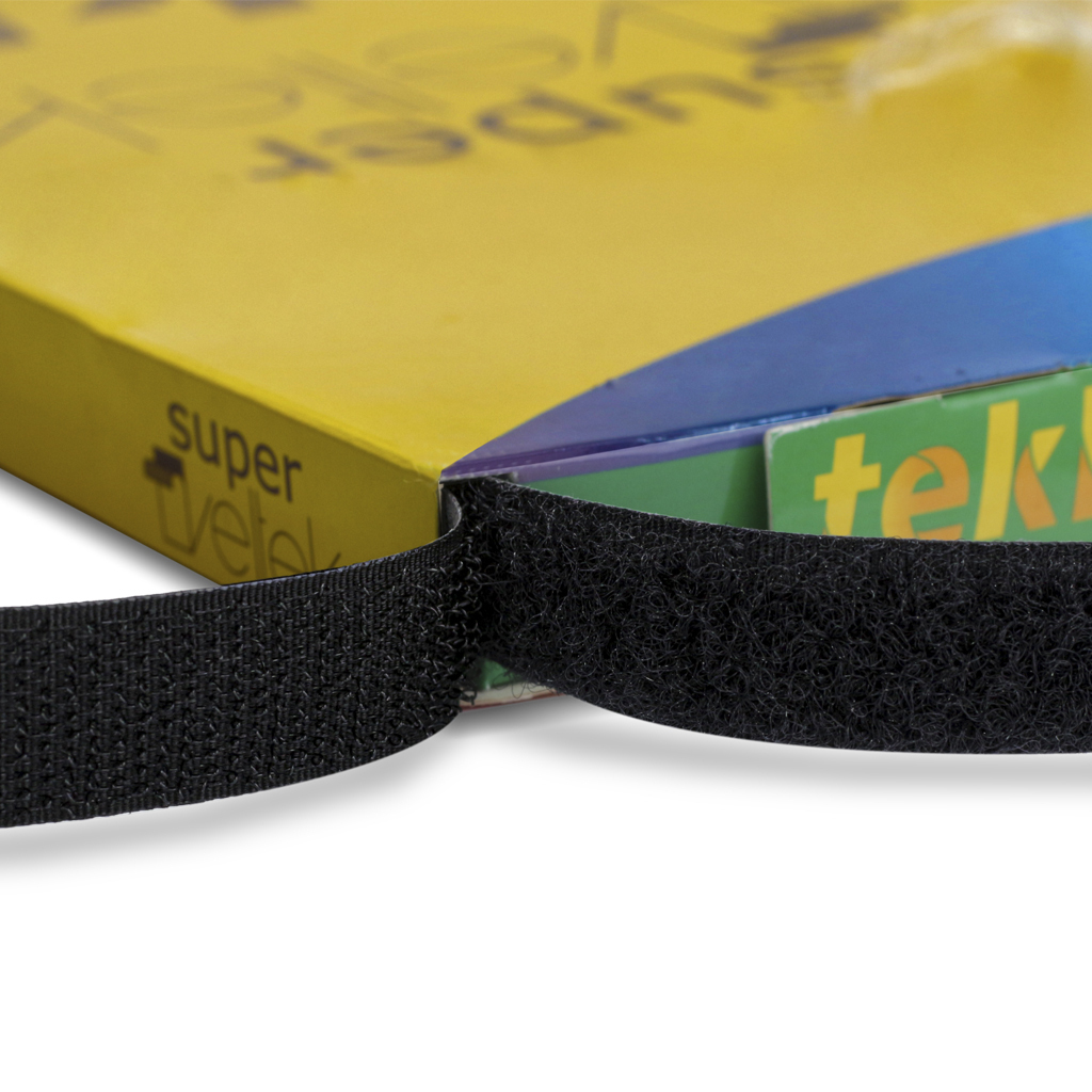 Fecho de contato velcro 16 mm preto Tekla Super Veltek 16 c/ 10 m