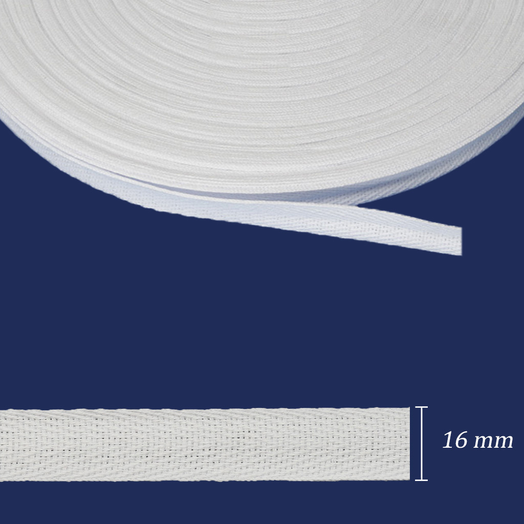 Cadarço de algodão 16 mm branco Cordex AA 16 c/ 50 m - comprar online