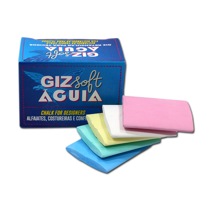 Giz retangular para marcação Águia Soft rosa c/ 10 un