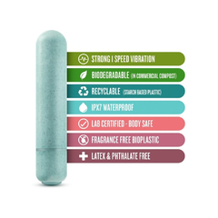 Imagen de Vibrador Ecológico Biodegradable - Gaia BioFeel Eco Bullet Aqua Blush