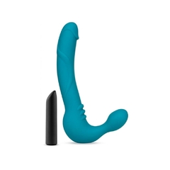 Dildo Strap On Con Bala Recargable - Luna Strapless Teal Blush