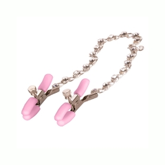 Pinzas Para Pezones Con Cadena De Cristal Rosa - Nipple Clamps Chain CalExotics - Piccolo Boutique