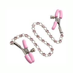 Pinzas Para Pezones Con Cadena De Cristal Rosa - Nipple Clamps Chain CalExotics en internet