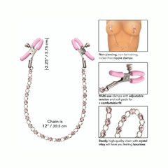 Pinzas Para Pezones Con Cadena De Cristal Rosa - Nipple Clamps Chain CalExotics - tienda en línea