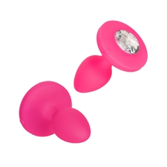 Plug Anal Vibrador Recargable Con Piedra - Cheeky Gems Medium Pink - comprar en línea