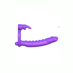 Anillo Con Dildo Vibrador 3 en 1 - Double Penetrator Rabbit Silicone en internet