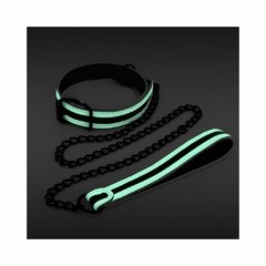 Collar De Fetiche Ajustable Con Cadena Fosforescente - Collar & Leash Glo - comprar en línea