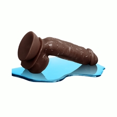 Dildo Consolador Realista Lubricado - Dr Skin Glide 8.5 Chocolate - comprar en línea