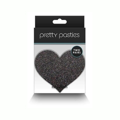 Parches De Pezón Corazón - Pretty Pasties Glitter Hearts Gold Black - comprar en línea