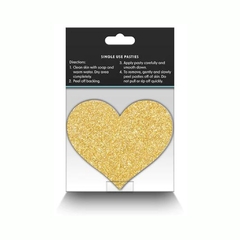 Parches De Pezón Corazón - Pretty Pasties Glitter Hearts Gold Black en internet