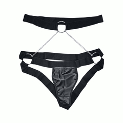 Lencería Masculina jockstrap Con Argolla y Cadena - Igneos Inferno Ares Unitalla