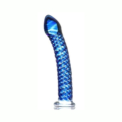 Dildo Consolador de Cristal Espiral - Icicles No 29 Blue