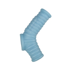 Funda Vibradora Pene y Testículos - Power Sleeve Ribbed Fit Blue Nasstoys