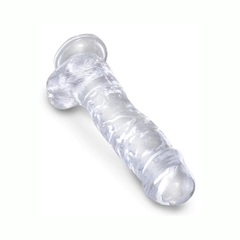 Dildo Consolador Transparente - King Cock Clear 8 Con Bolas - Piccolo Boutique