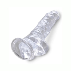 Dildo Consolador Transparente - King Cock Clear 8 Con Bolas en internet