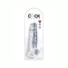 Dildo Consolador Transparente - King Cock Clear 8 Con Bolas - tienda en línea