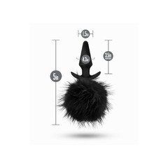 Plug Anal Cola De Conejo - Rabbit Tail Black Platinum Blush - Piccolo Boutique