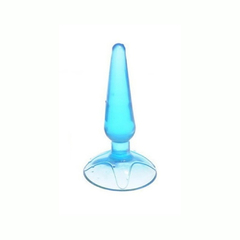Plug Anal Pequeño Azul Transparente Con Copa De Succión